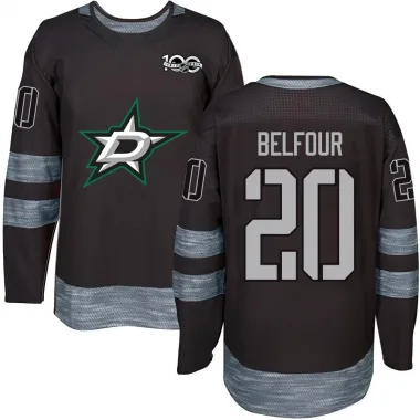 Authentic Ed Belfour Black Dallas Stars 1917-2017 100th Anniversary Jersey - Men's