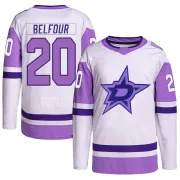 Authentic Ed Belfour White/Purple Dallas Stars Hockey Fights Cancer Primegreen Jersey - Men's