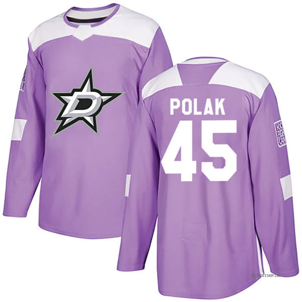Authentic Roman Polak Purple Dallas Stars Fights Cancer Practice Jersey - Men's