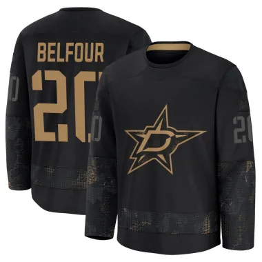 Premium Ed Belfour Black Dallas Stars 2024 Military Appreciation Practice Jersey - Men's